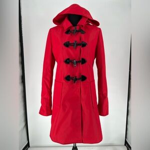 JANE POST‎ TOGGLE  HOODED RAINCOAT CLASSIC TIMELESS PIECE